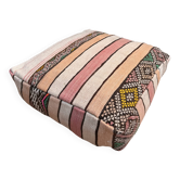 Pouf Kilim berbère fait main, coussin de sol