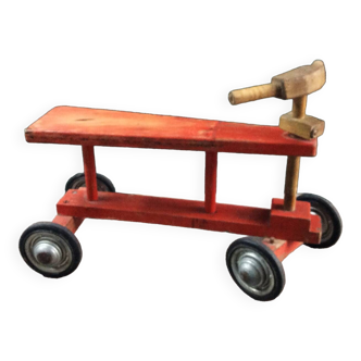 Red children's balance bike from the 1950s