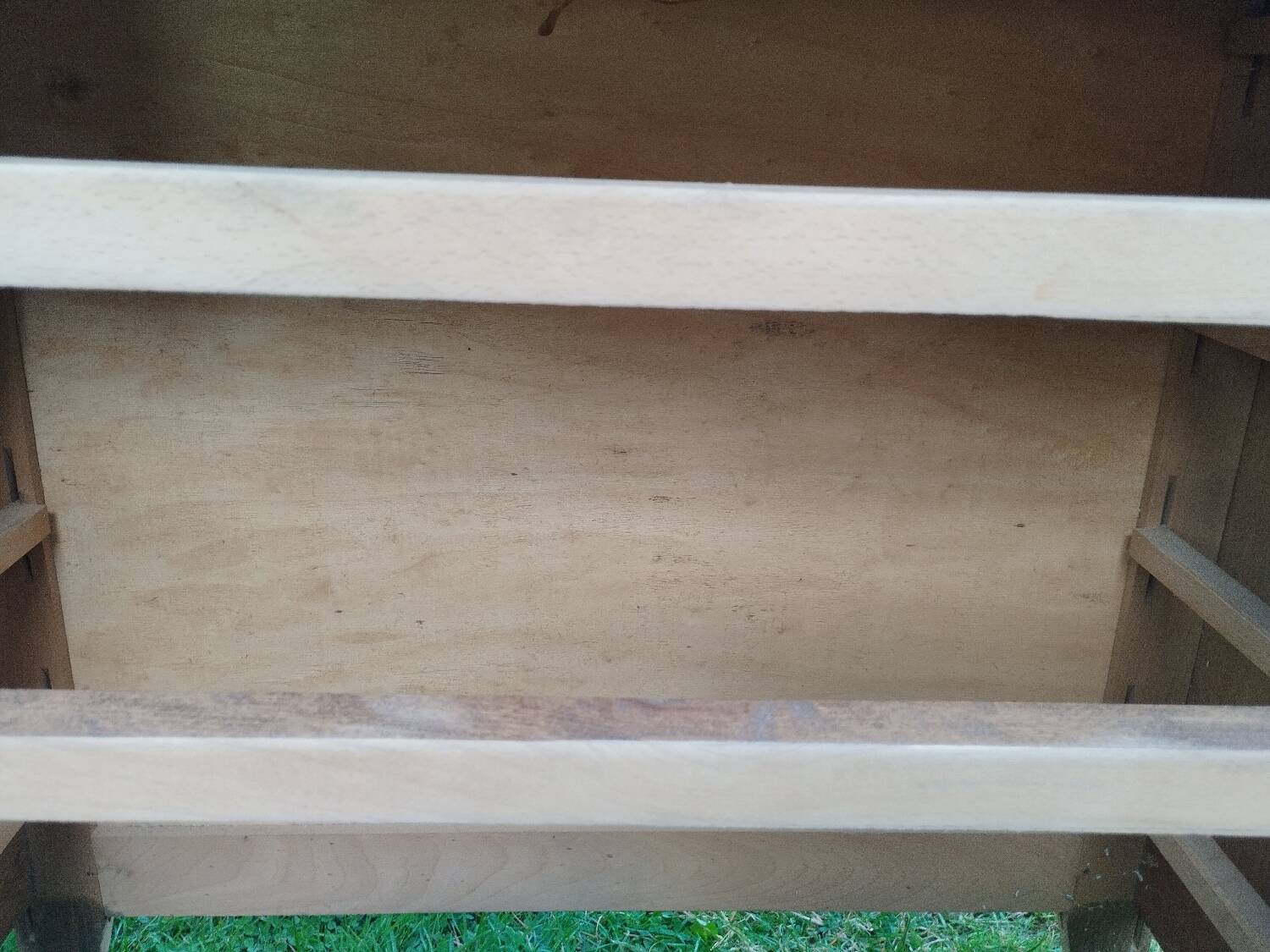 Old vintage chest of drawers with compass feet