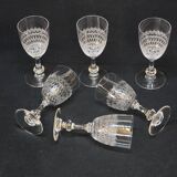 6 Antique Baccarat Crystal Engraved Wine/Port Glasses