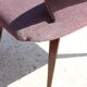 Paire de fauteuils vintage pied compas velours violet 1950s