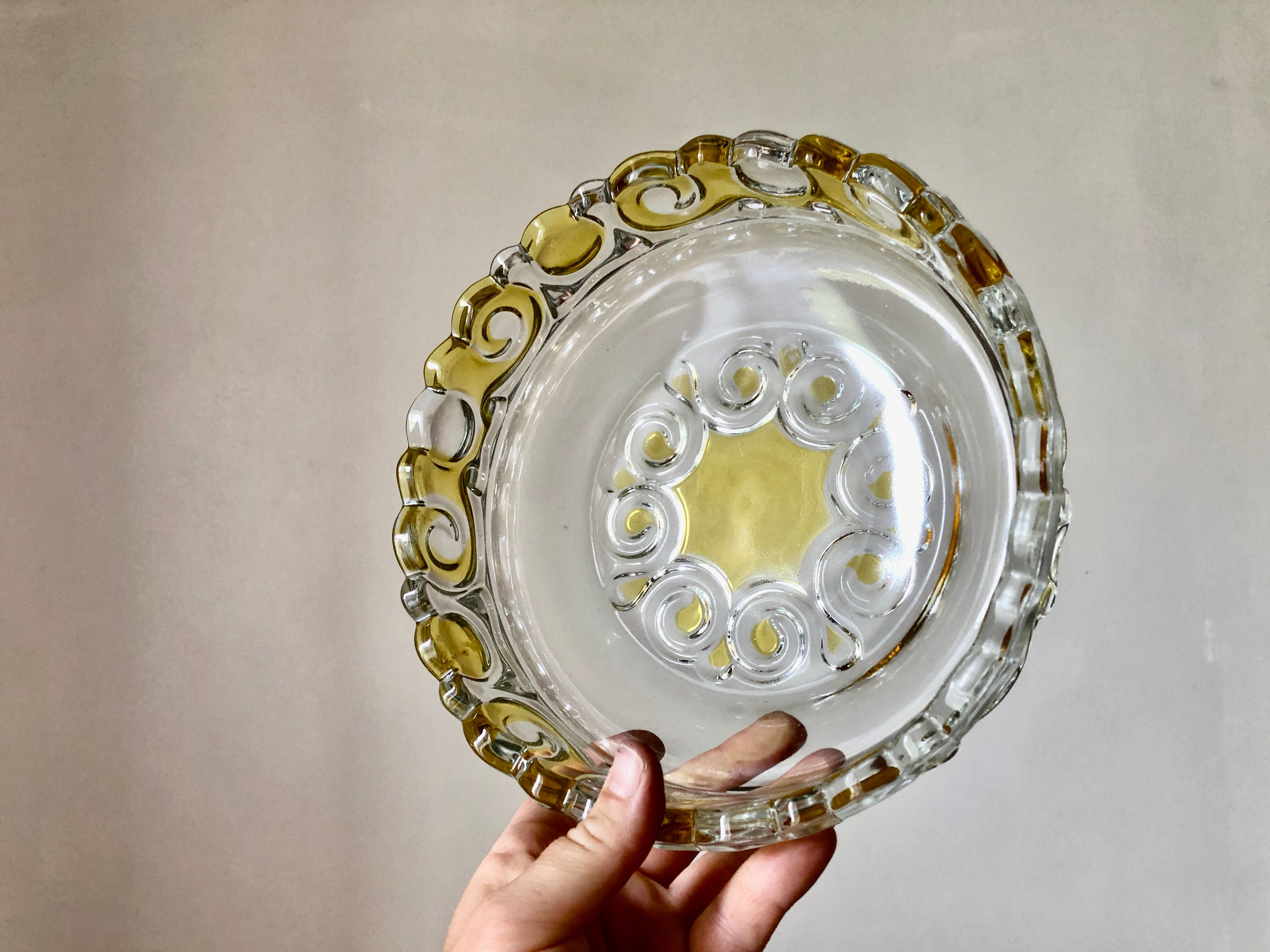 Yellow crystal bowl