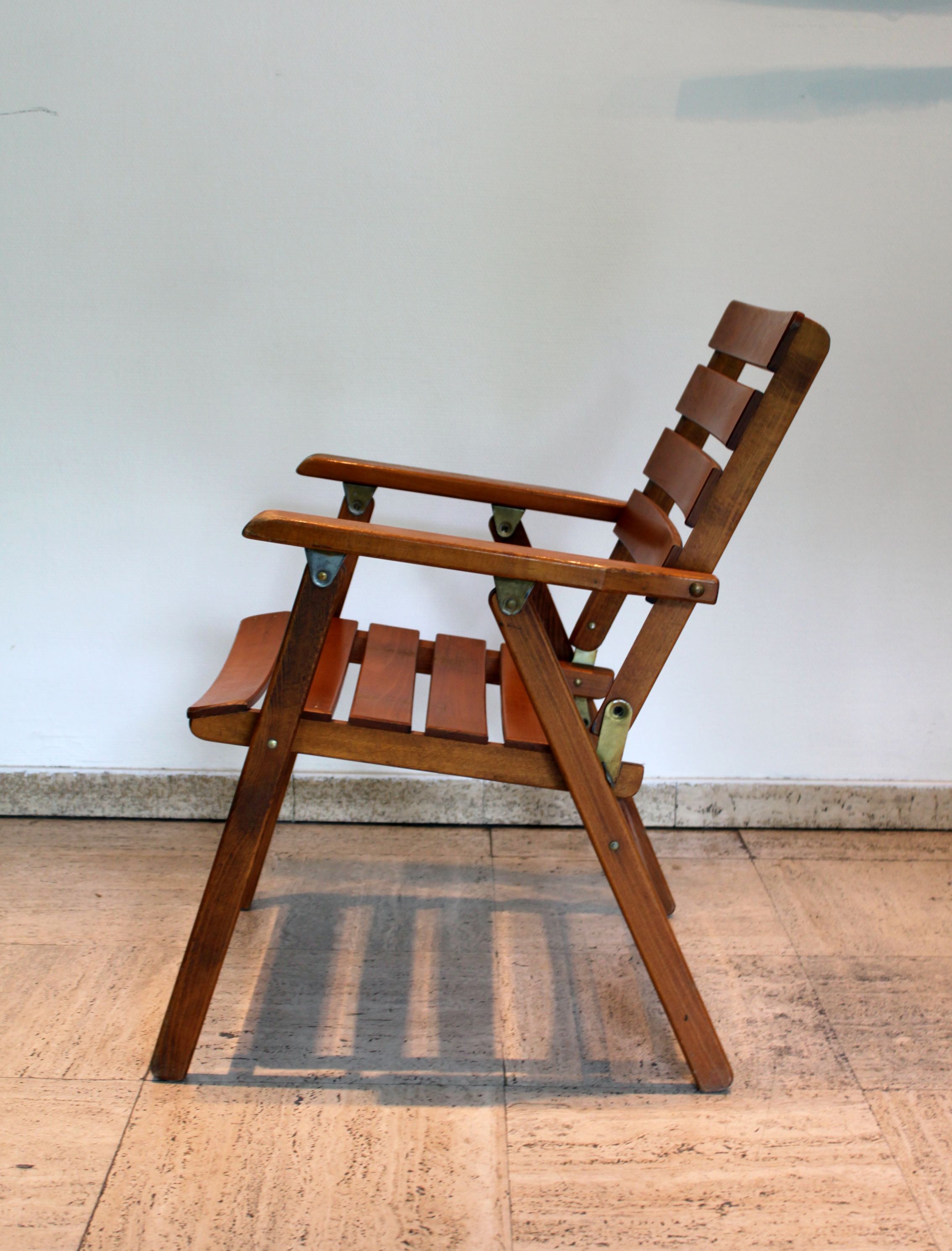 Folding wooden chair, 1970