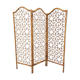 Vintage screen made of bamboo, wicker and leather