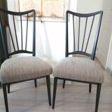 Lot 2 chaises bois tissu