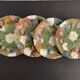 4 old and numbered dessert plates in slurry, strawberry model