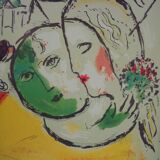 Marc CHAGALL: The Lovers of Notre Dame de Paris - Original vintage poster