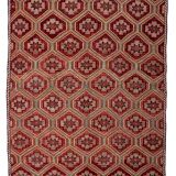 6x10 Geometric Pattern Vintage Kilim Rug, 188x309 Cm