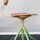 Vintage architect's workshop chair BAO green and chocolate leather