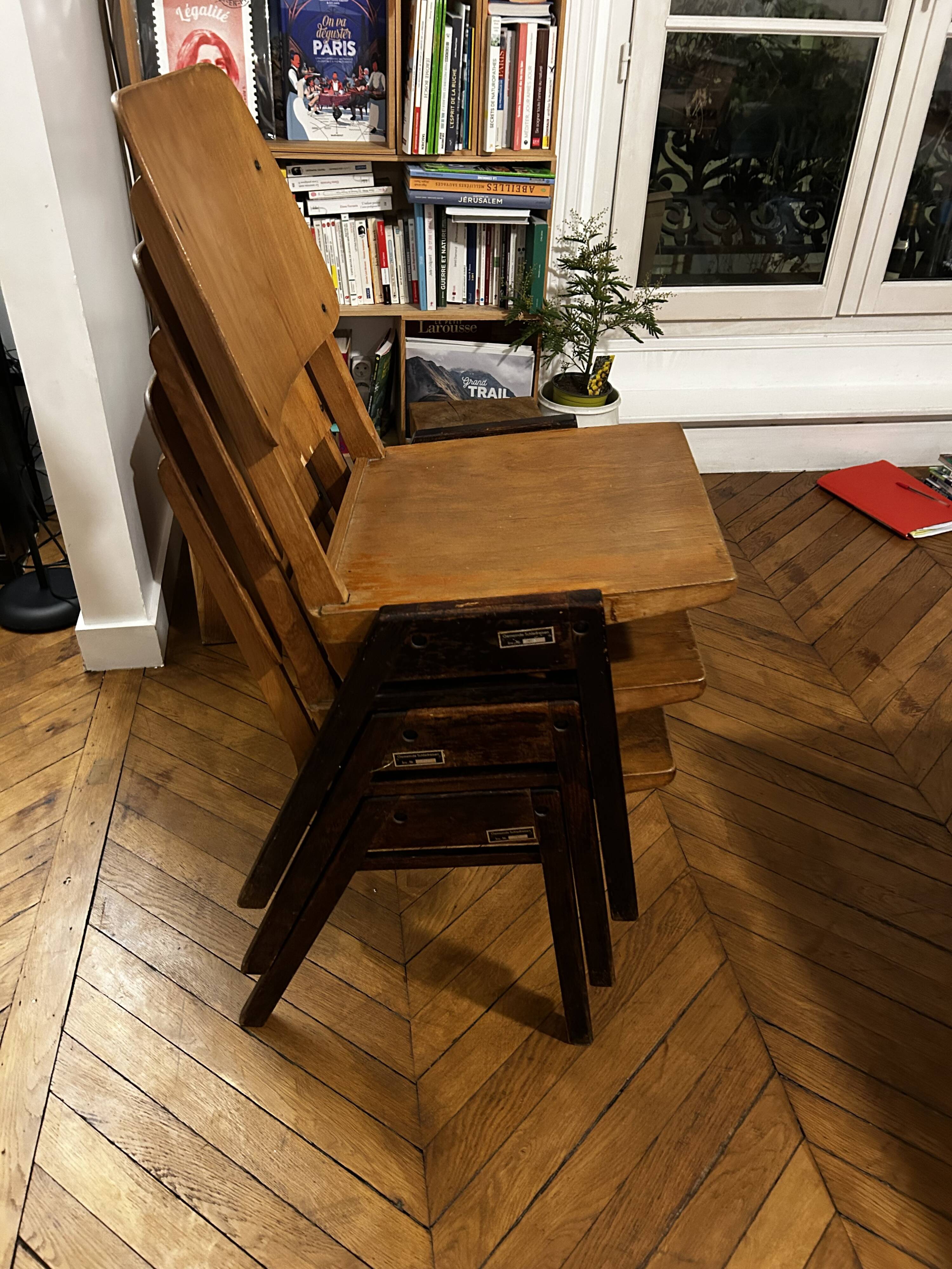 Dining table + 6 vintage chairs – 1960s modernism