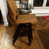 Dining table + 6 vintage chairs – 1960s modernism