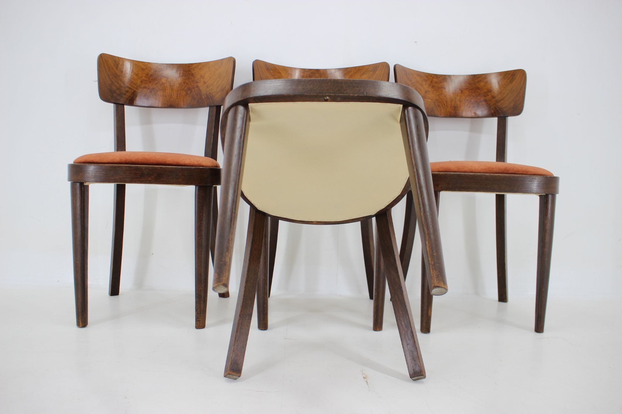 1940s Set of Four Dining Chairs ,Czechoslovakia