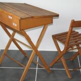 Folding children's desk and chair set