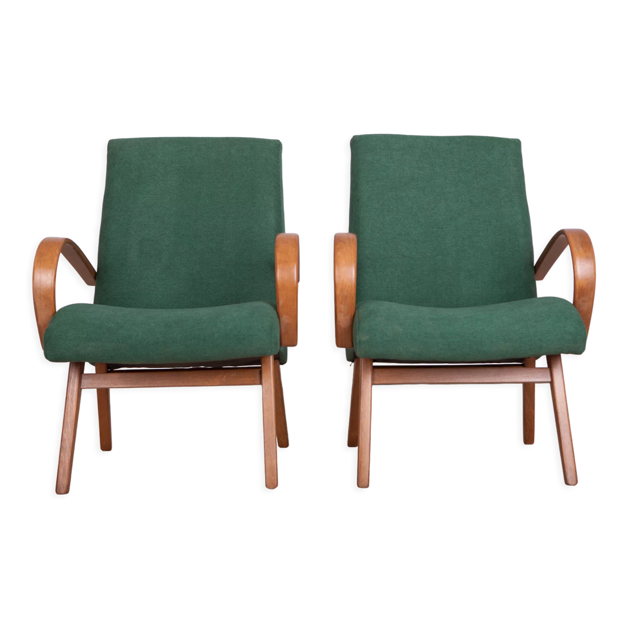 Pair of Model 53 armchairs by Jaroslav Smidek for TON, 1960s
