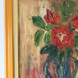 Vintage Painting Vase with Roses