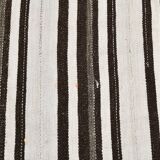 7x10 Beige & Brown Handwoven Turkish Kilim Rug, 206x304 Cm