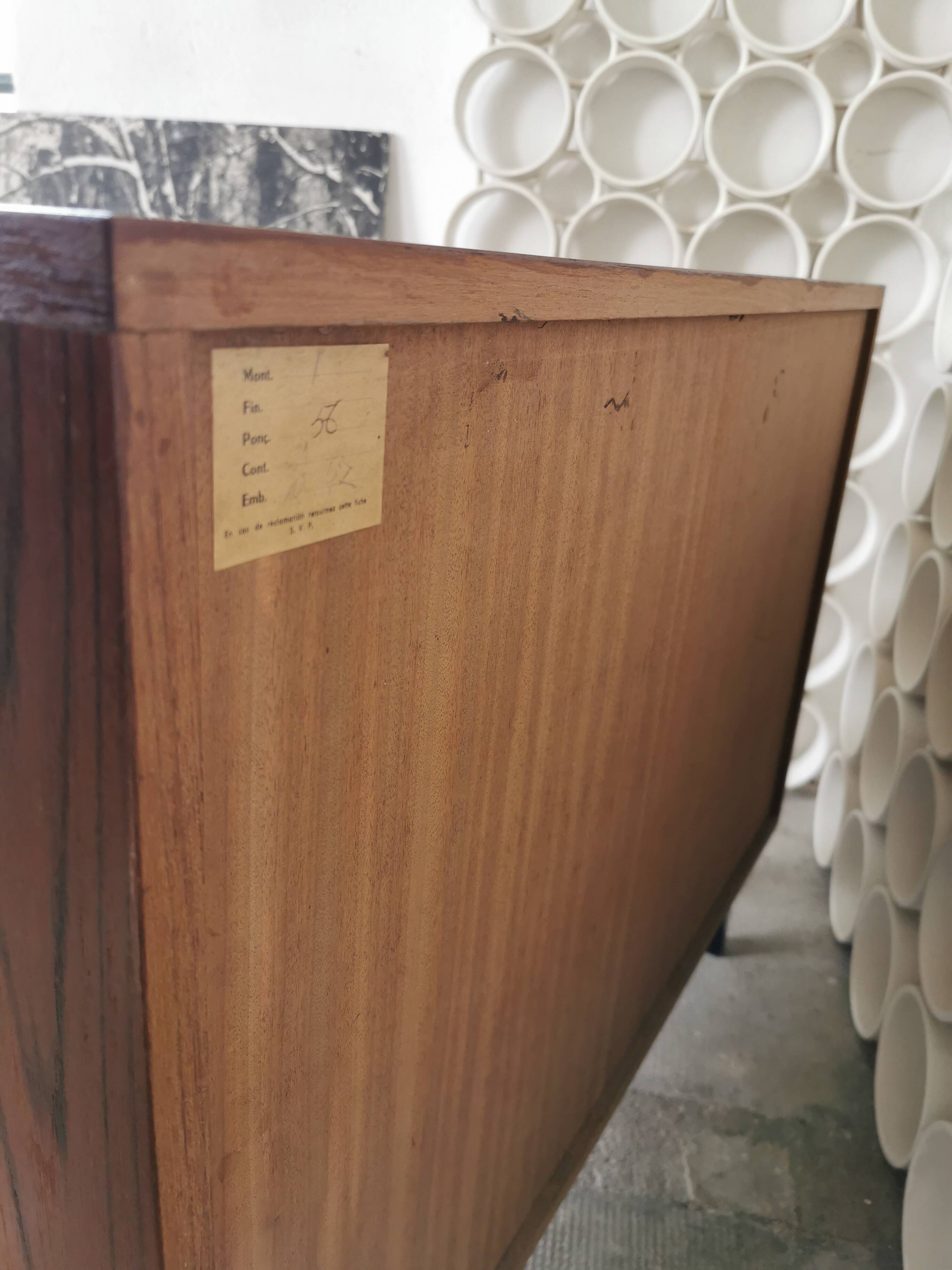 Narrow glass shelf from the 1960s