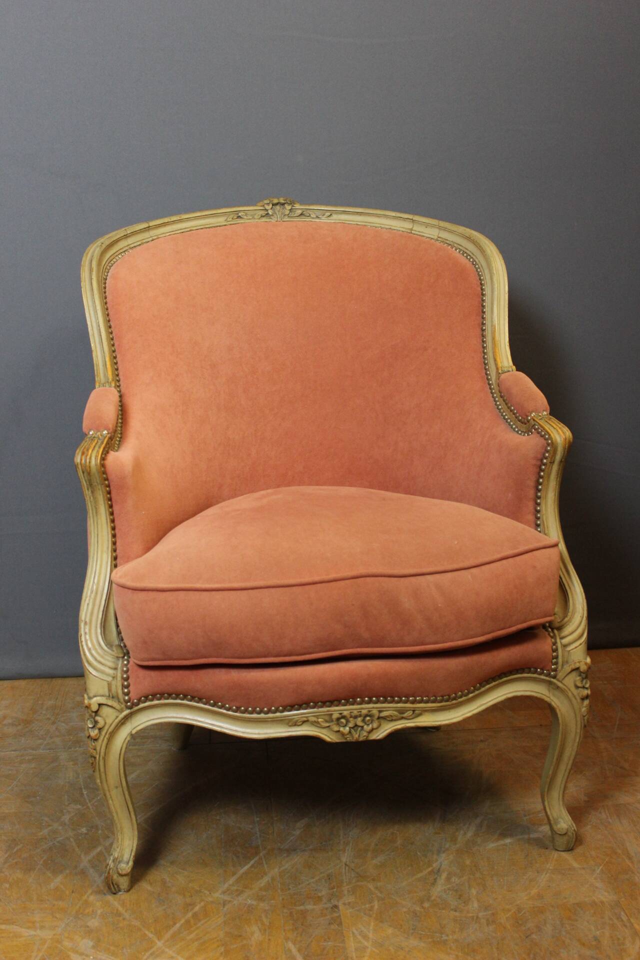 Pair of Louis XV Style Bergeres in Painted Beech Circa 1900