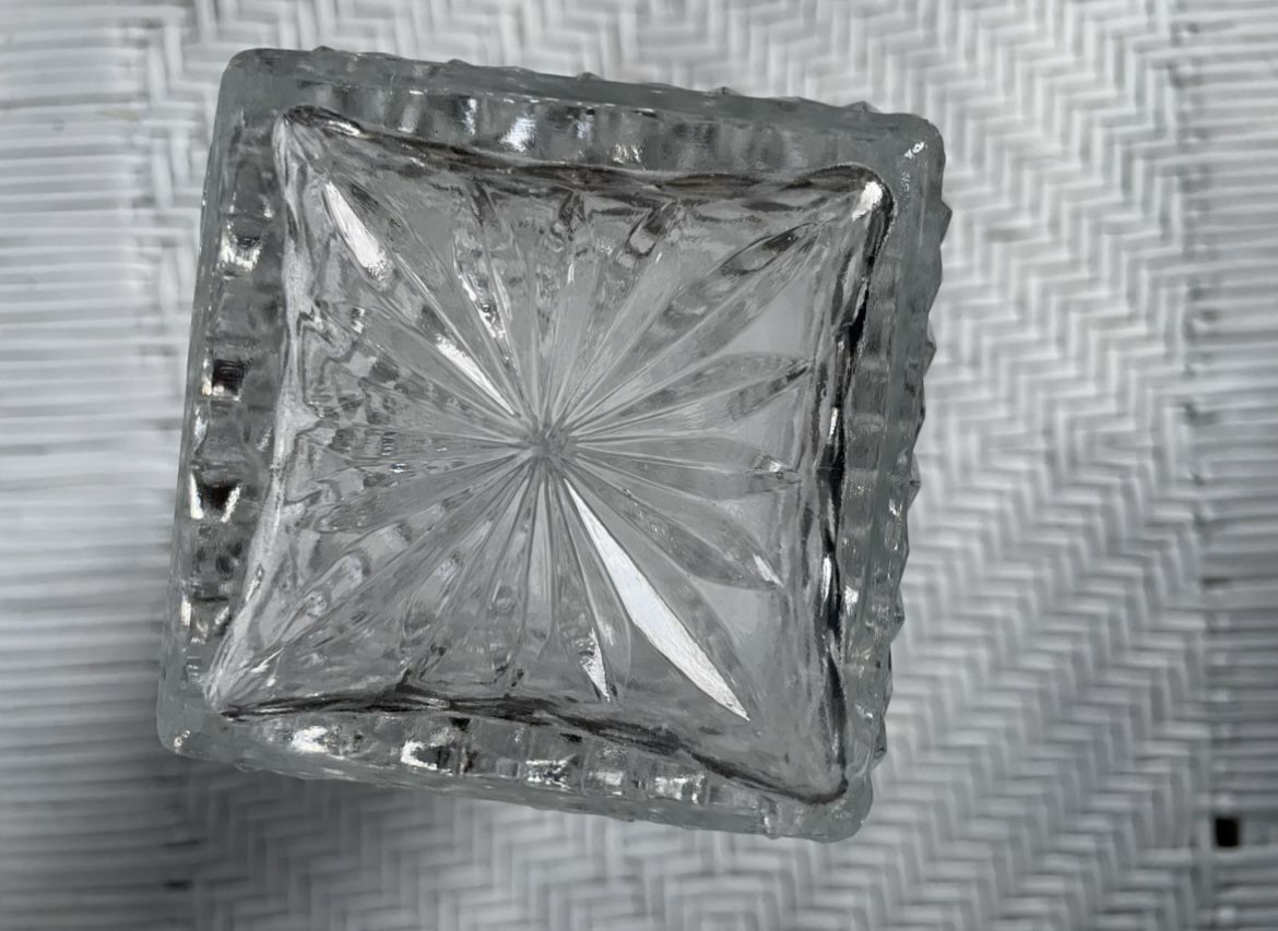 Diamond-tipped glass decanter 1960s/70s