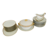 L. Lourioux porcelain dinner service from Foëcy (French craftsmanship), 29 pieces
