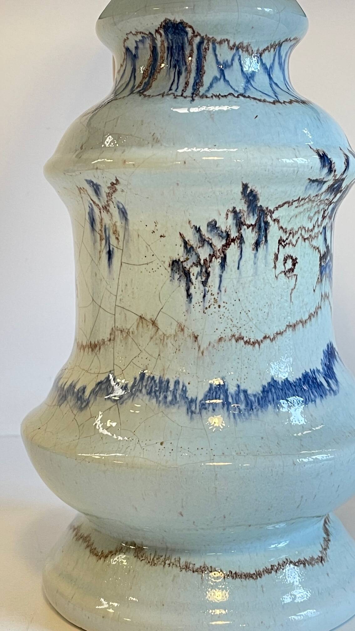 Vintage Blue Ceramic Lamp
