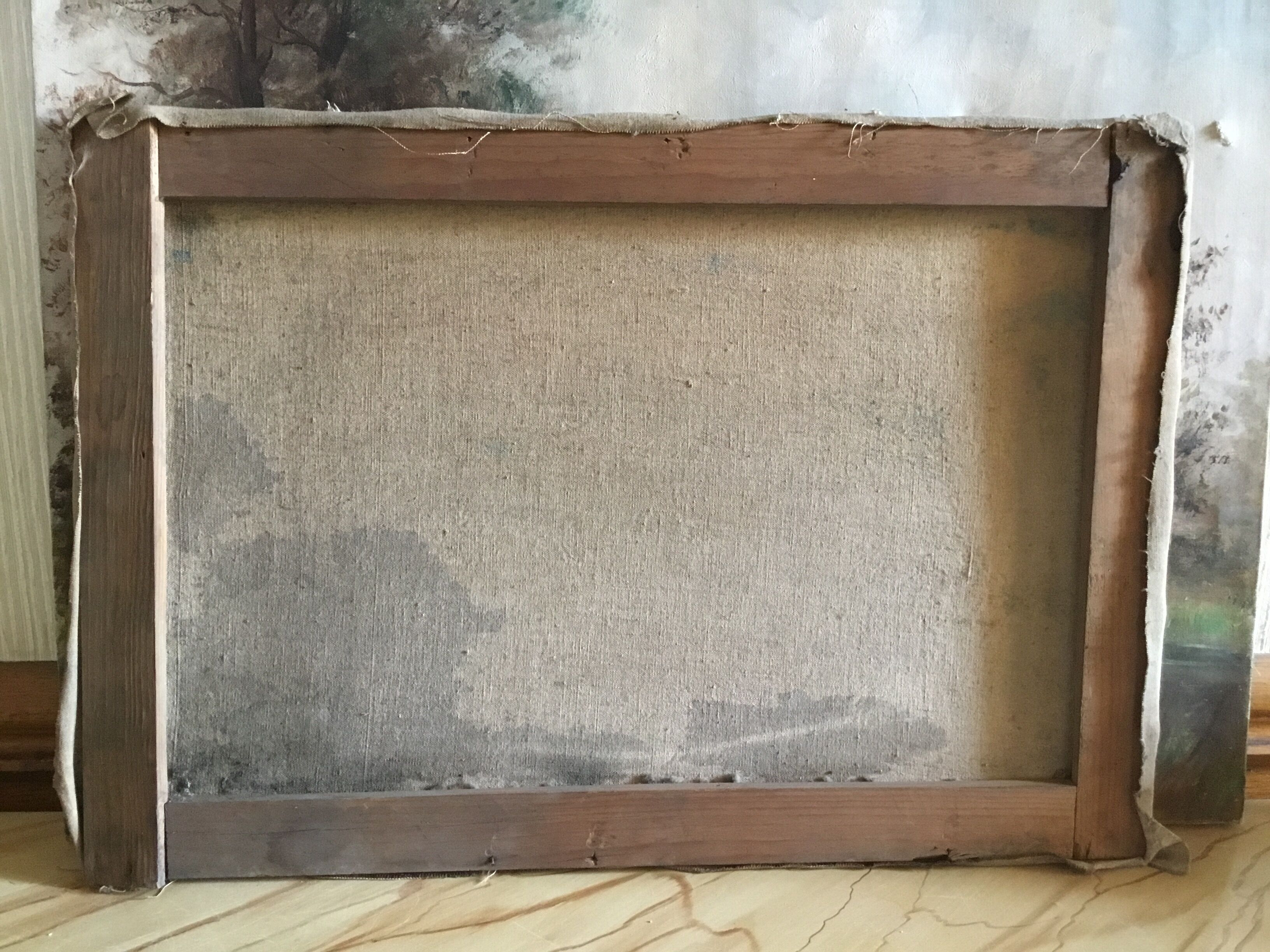 Canvas Flower basket 1940 signed