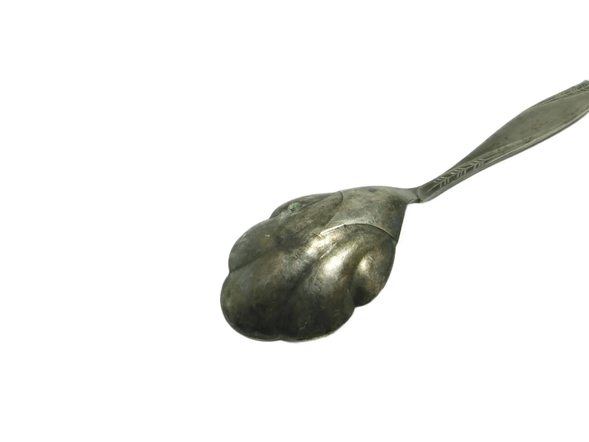 Sugar spoon, modernism, silver-plated brass, HEFRA, Poland, 1960s.