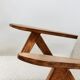 Vintage long chair off-white bouclé zigzag