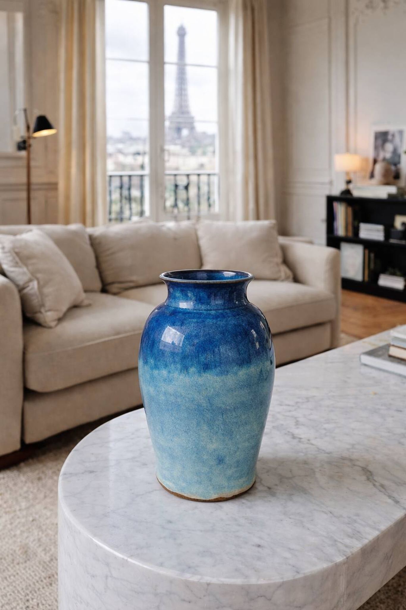 Accolay decorative vase, French ceramic 1960
