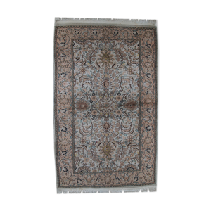 Tapis vintage soie indien indo tabriz fait main 100x162cm 1950s