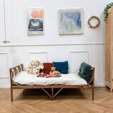 Vintage rattan bed from the 50s and 60s