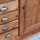 Old workshop furniture from 1930 in fir wood.