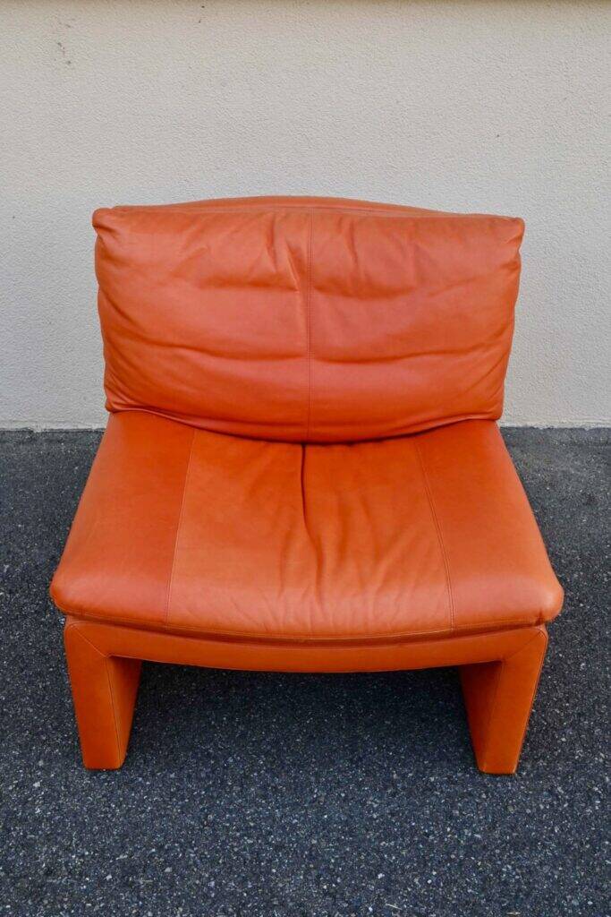 Set of 5 Italian leather armchairs - 1970s