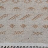 Tapis descente de lit  blanc et marron 122x62cm