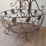 Basket in green iron of gray