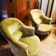 Pair of original tapestry velvet toad armchairs