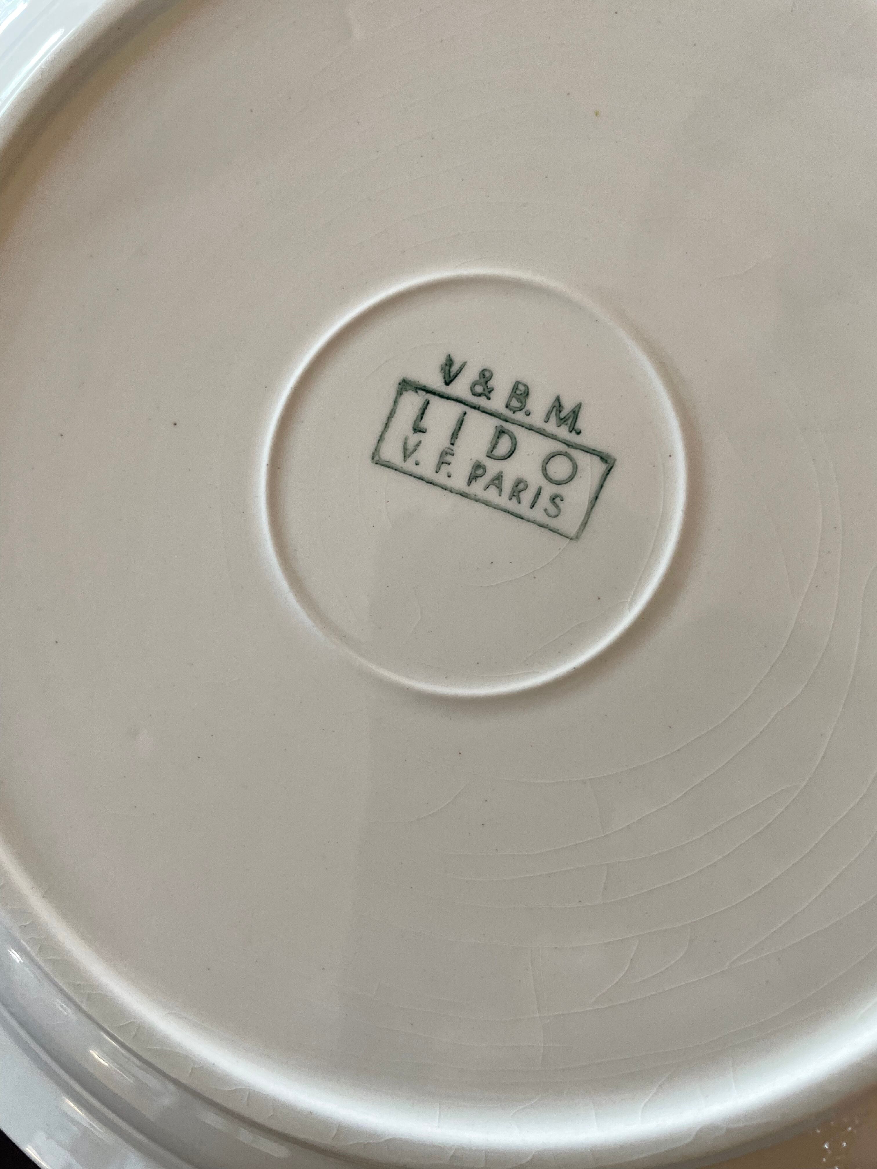 Set of 9 blue dessert plates Villeroy and Boch Model Lido Year 50