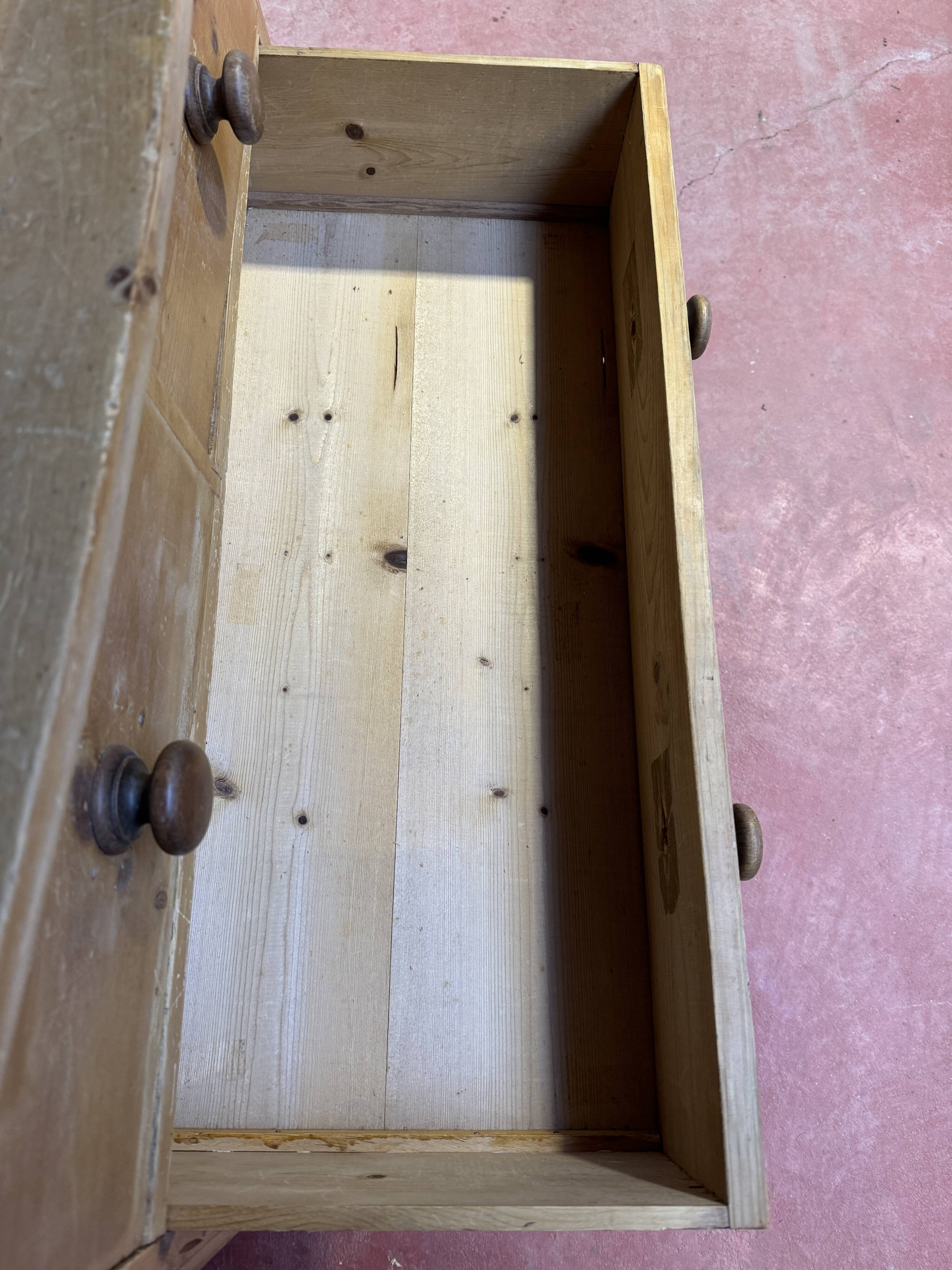 English pine chest of drawers