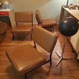 Trio de chauffeuses modulables dlg P.Guariche 1960's