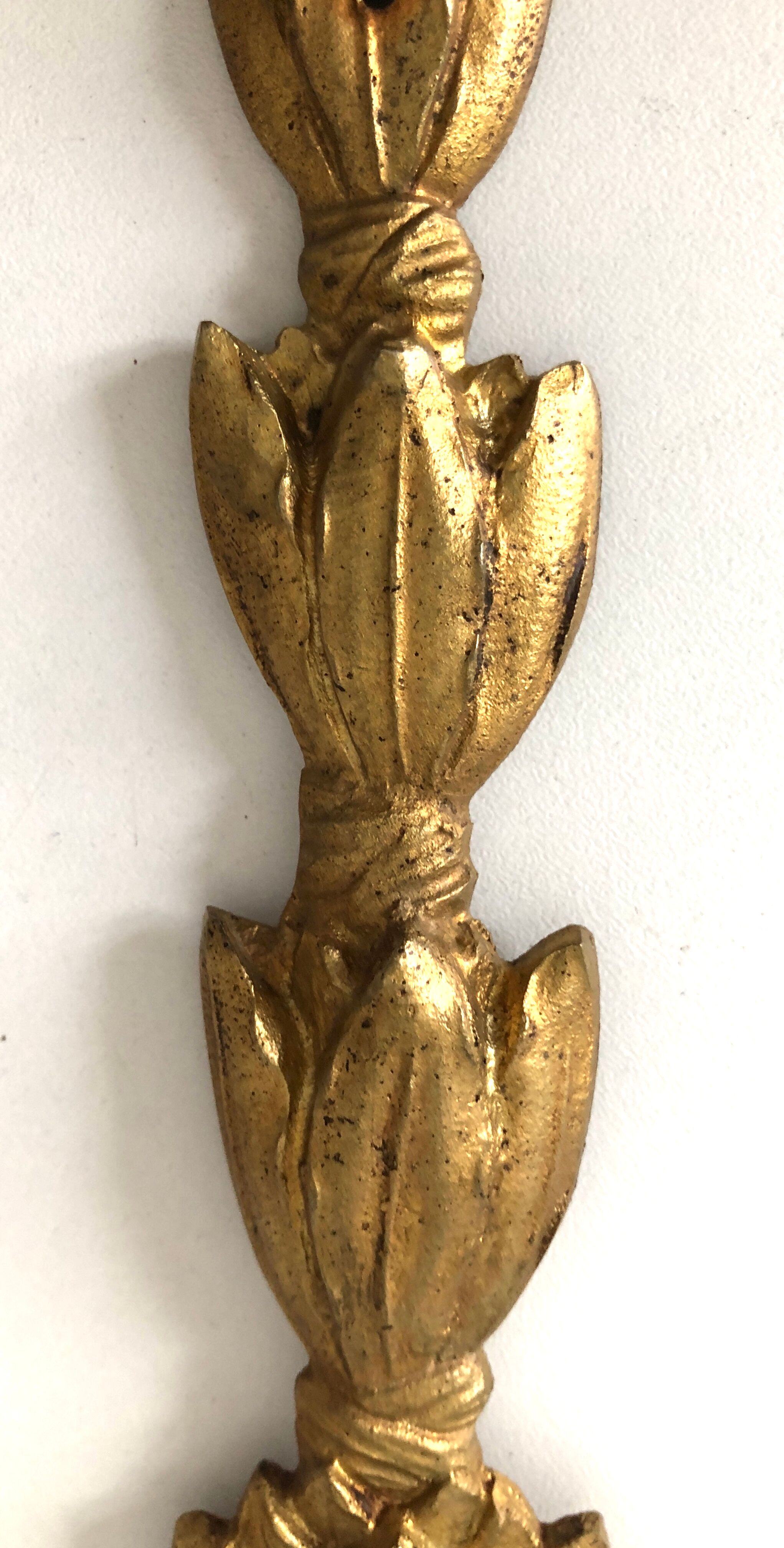 Old decoration gilded brass