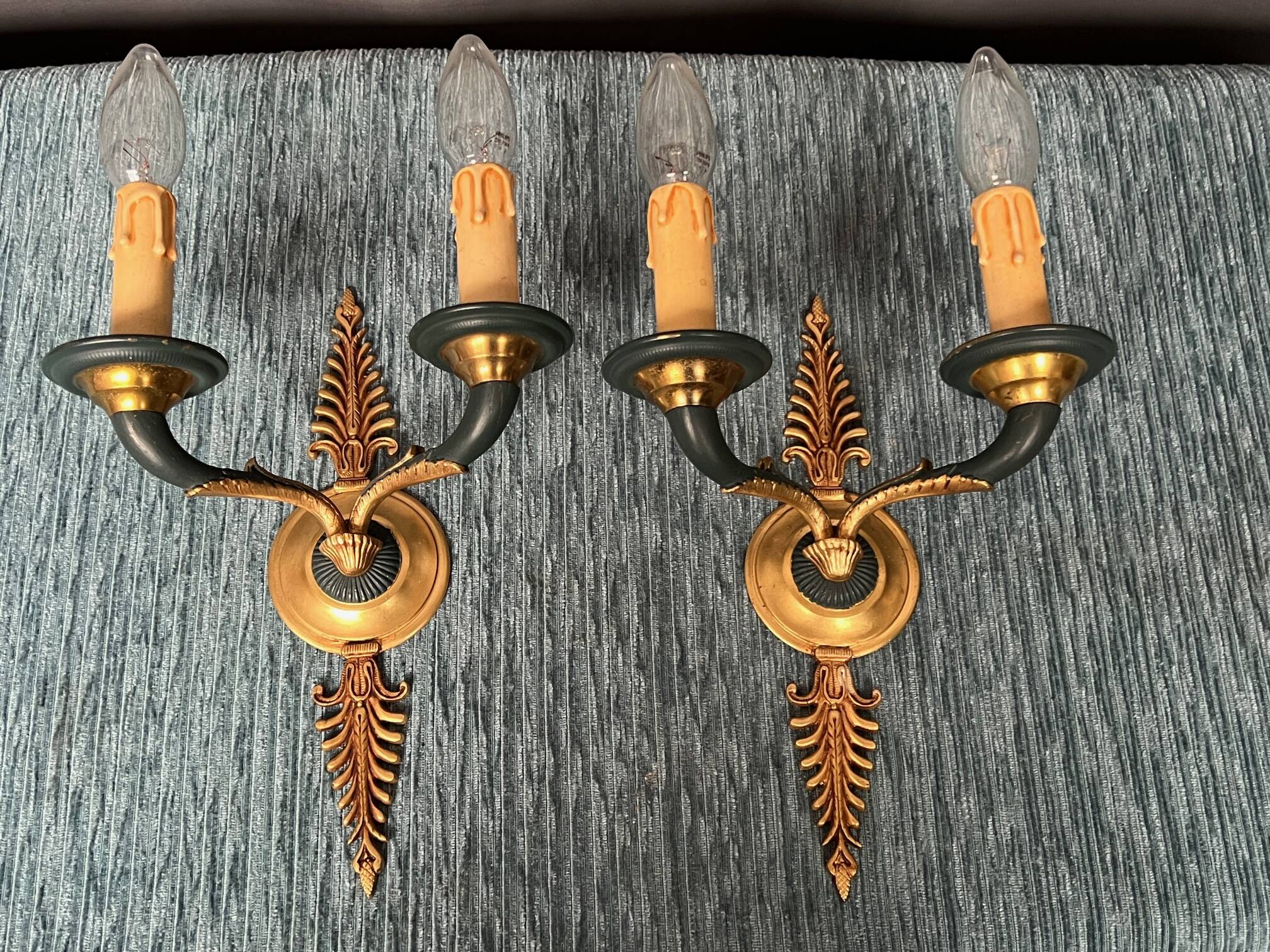 Pair of Empire style wall lights.