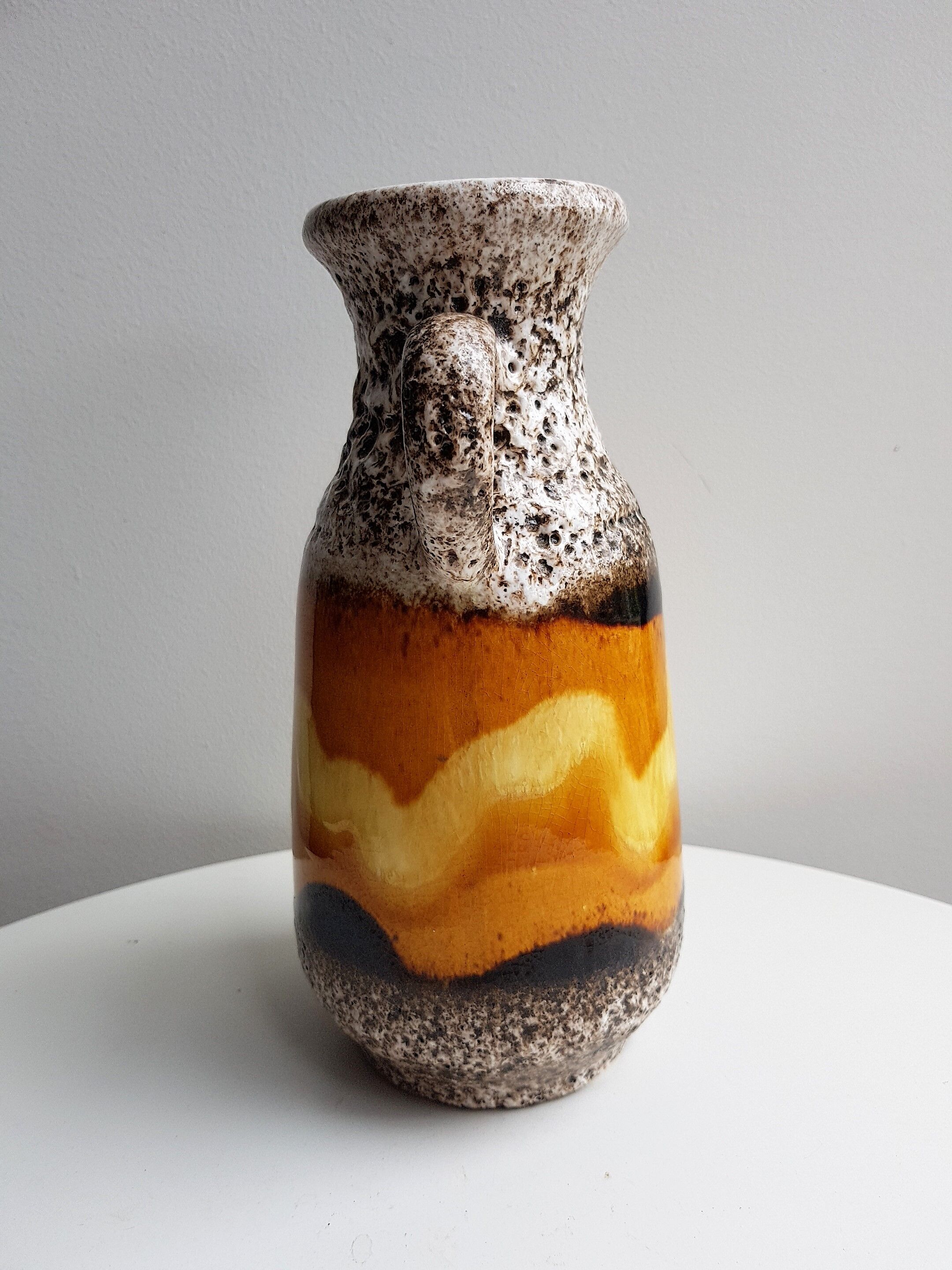 Vase in colorful stoneware vintage 70
