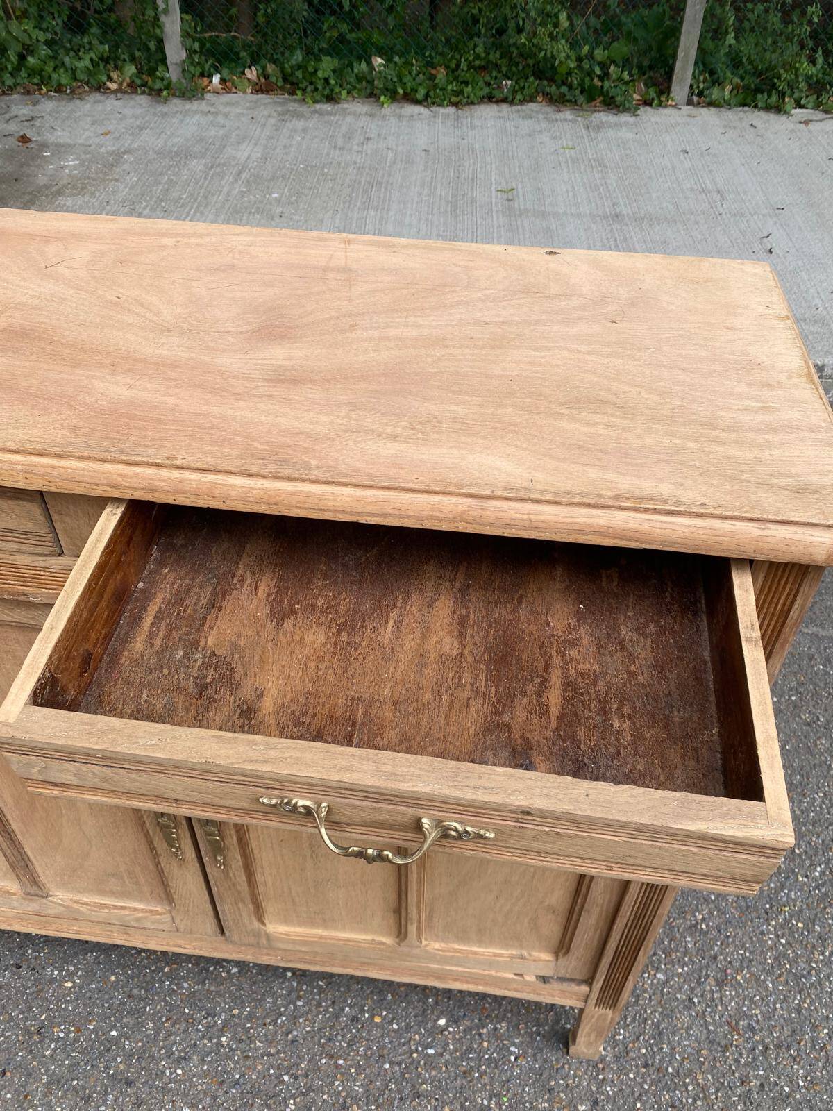 Vintage Parisian Art Deco sideboard renovated in wood 1945