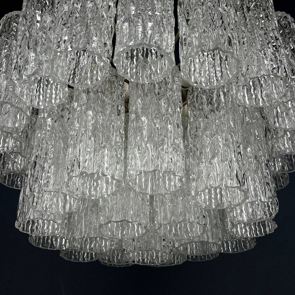 Mid-Century Murano glass chandelier Tronchi by Toni Zuccheri for Venini, Italy, 1960s