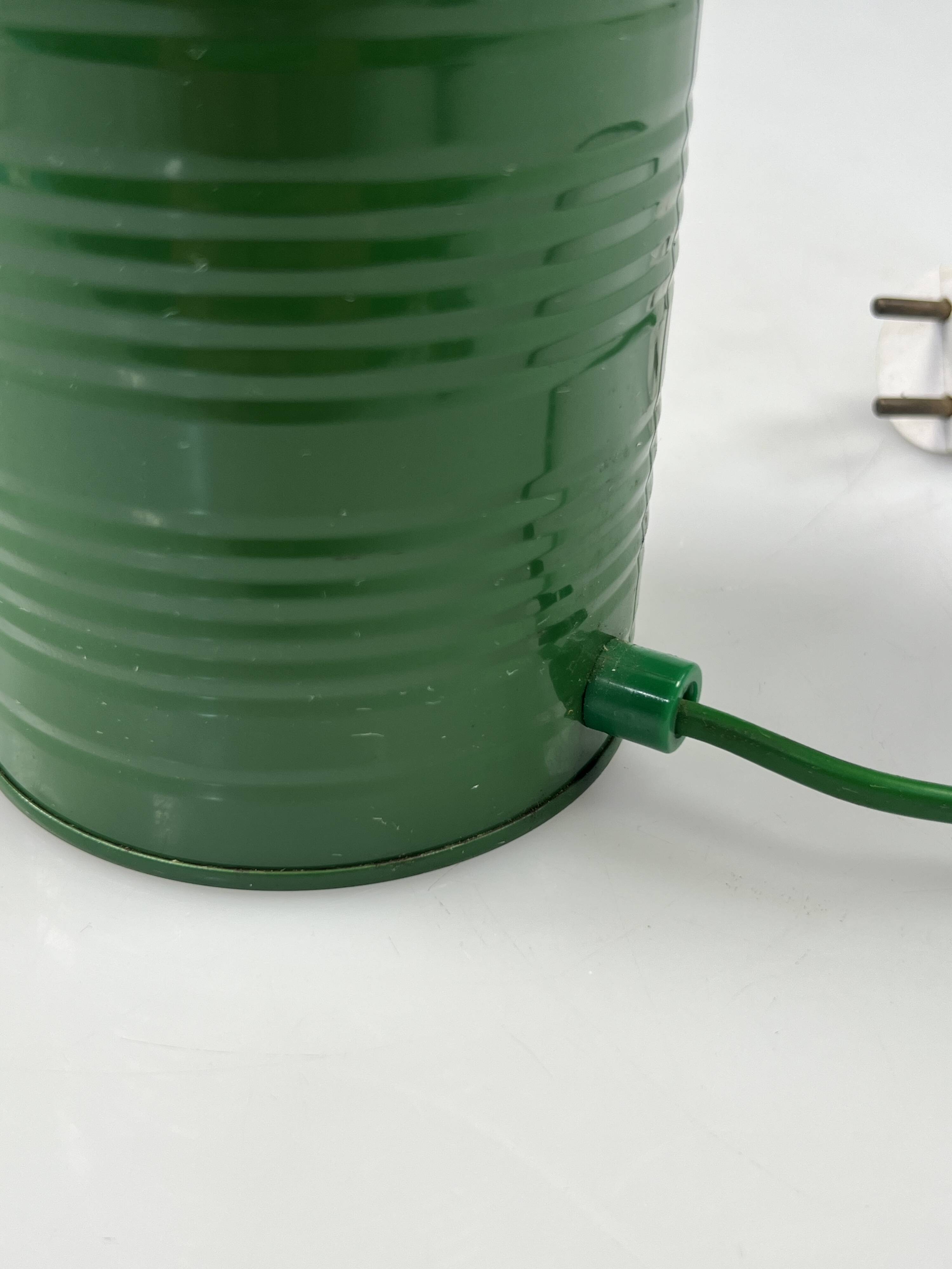 Vintage Green Tin Can Lamp, Ad Van Berlo, Vrieland Design, 1980s