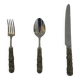 Stainless Steel Set of Knife Fork and Spoon Edwin Blyde & Co, 1950s