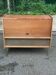 Commode, meuble radio de style scandinave en bois et laiton