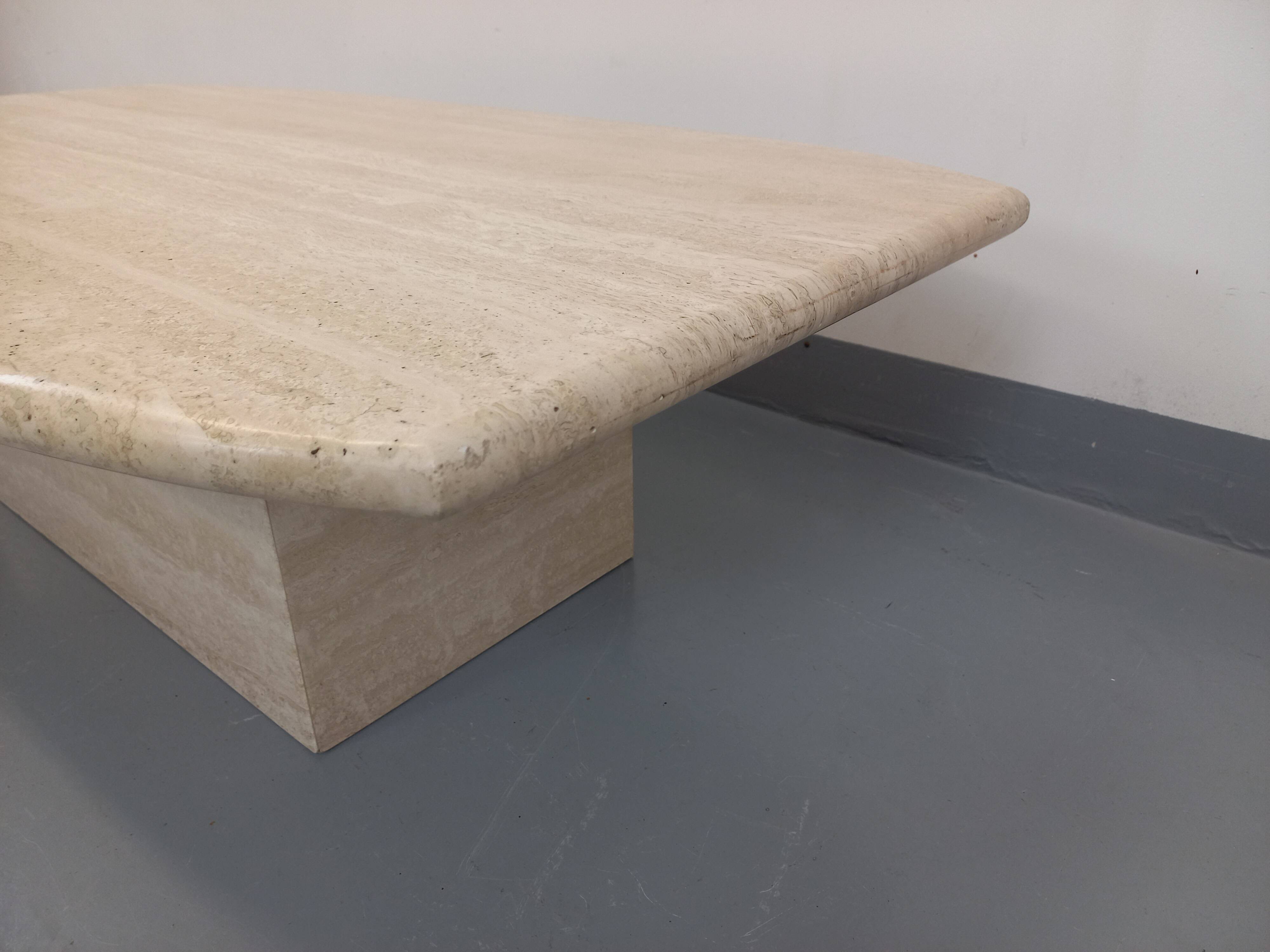Vintage travertine coffee table from the 80s