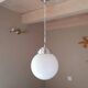 Art Deco white opaline glass globe pendant light