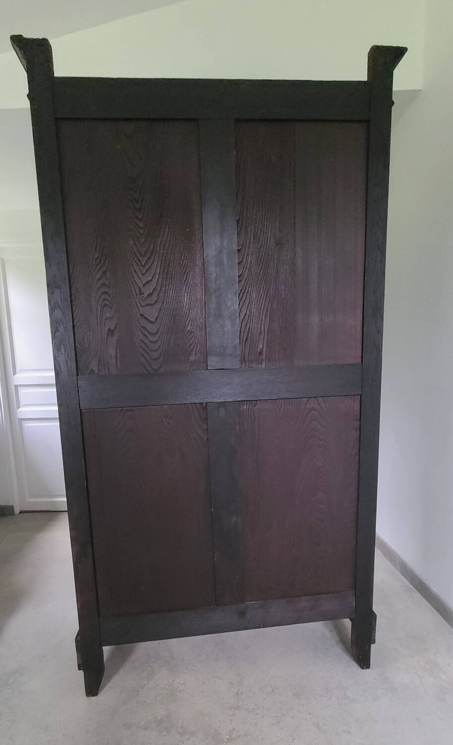 Old black Napoleon III display case, dresser, cabinet of curiosities, storage unit